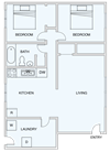 Two Bedroom, One Bathroom